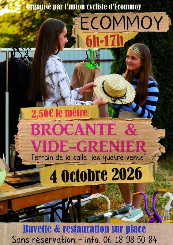 Affiche Brocante et vide-grenier de l'Union cycliste d'Écommoy