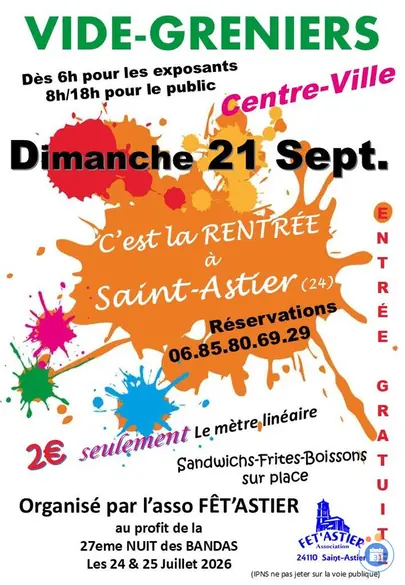 Affiche Vide-greniers Saint-Astier dimanche 21 septembre 2026 (24110)