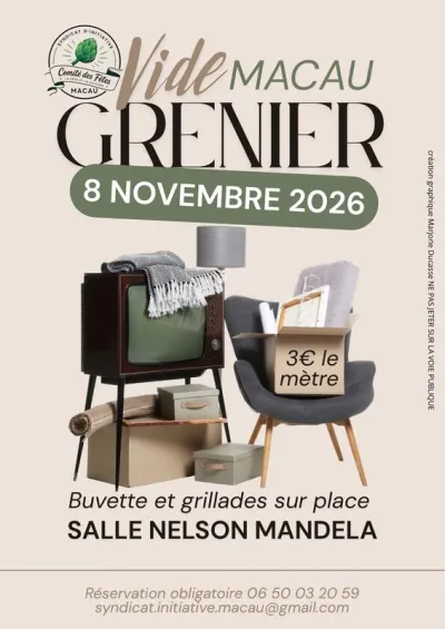 Affiche Vide-grenier du Syndicat d'initiative à Macau
