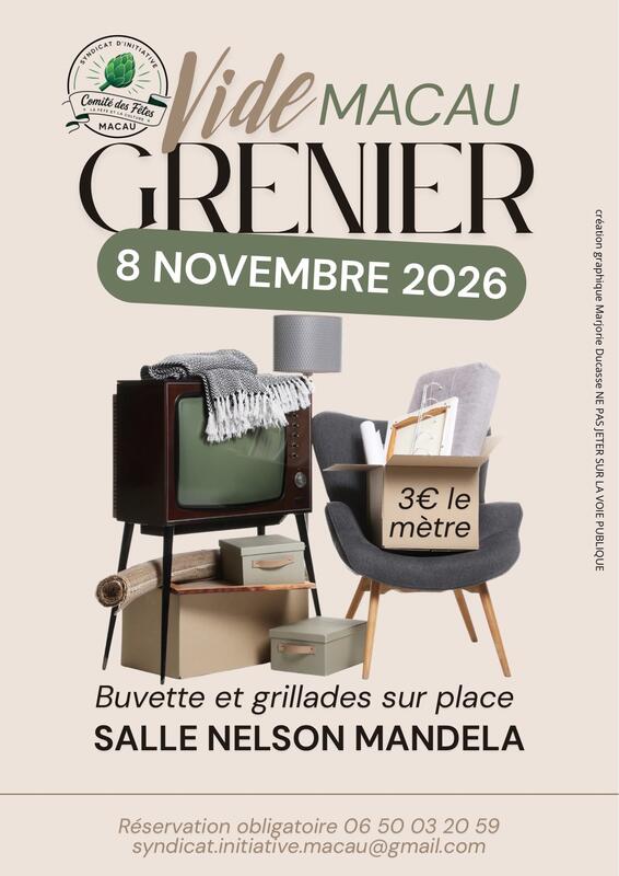 Affiche Vide-grenier du Syndicat d'initiative à Macau