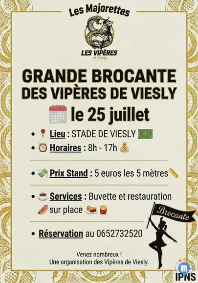 Affiche Grande Brocante des Vipères de Viesly samedi 25 juillet 2026 (59)