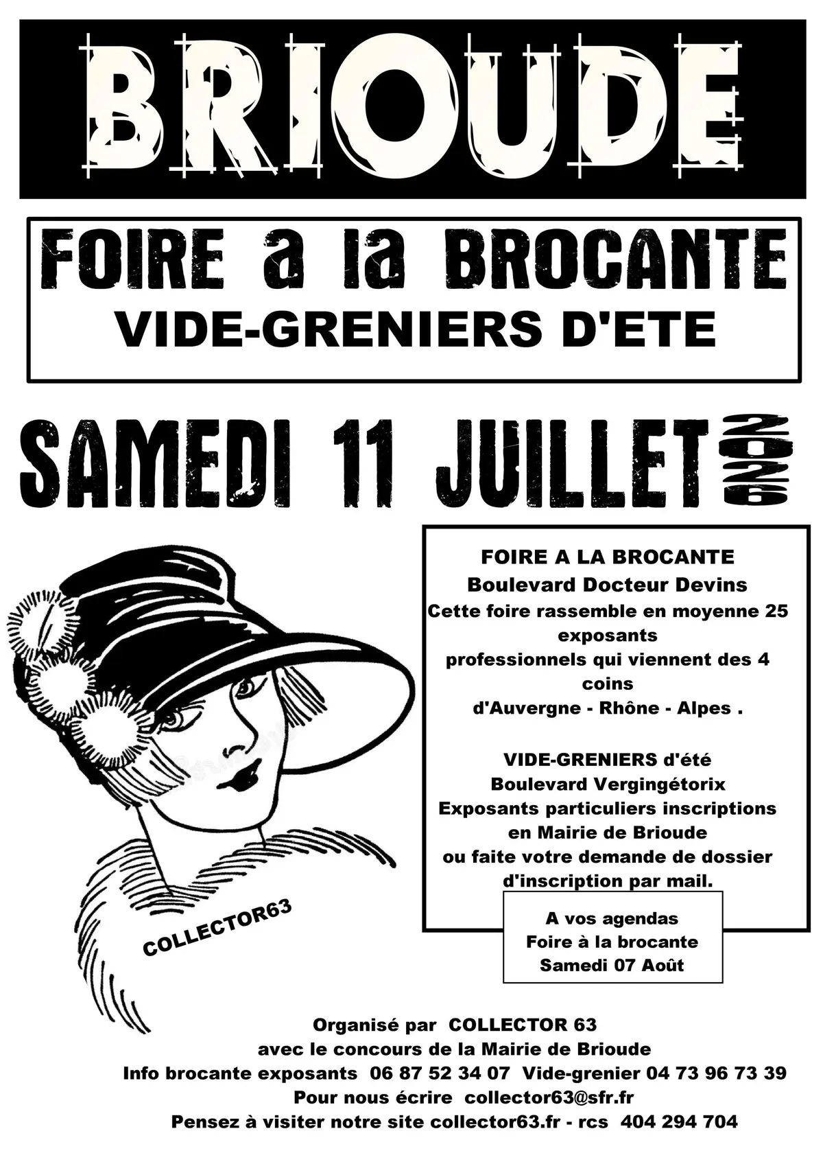 Affiche Foire à la brocante Brioude samedi 11 juillet 2026 (43100)