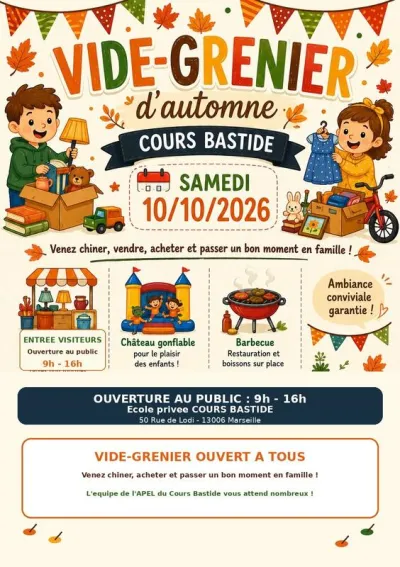 Affiche Vide-grenier d'automne du Cours Bastide à Marseille 6e