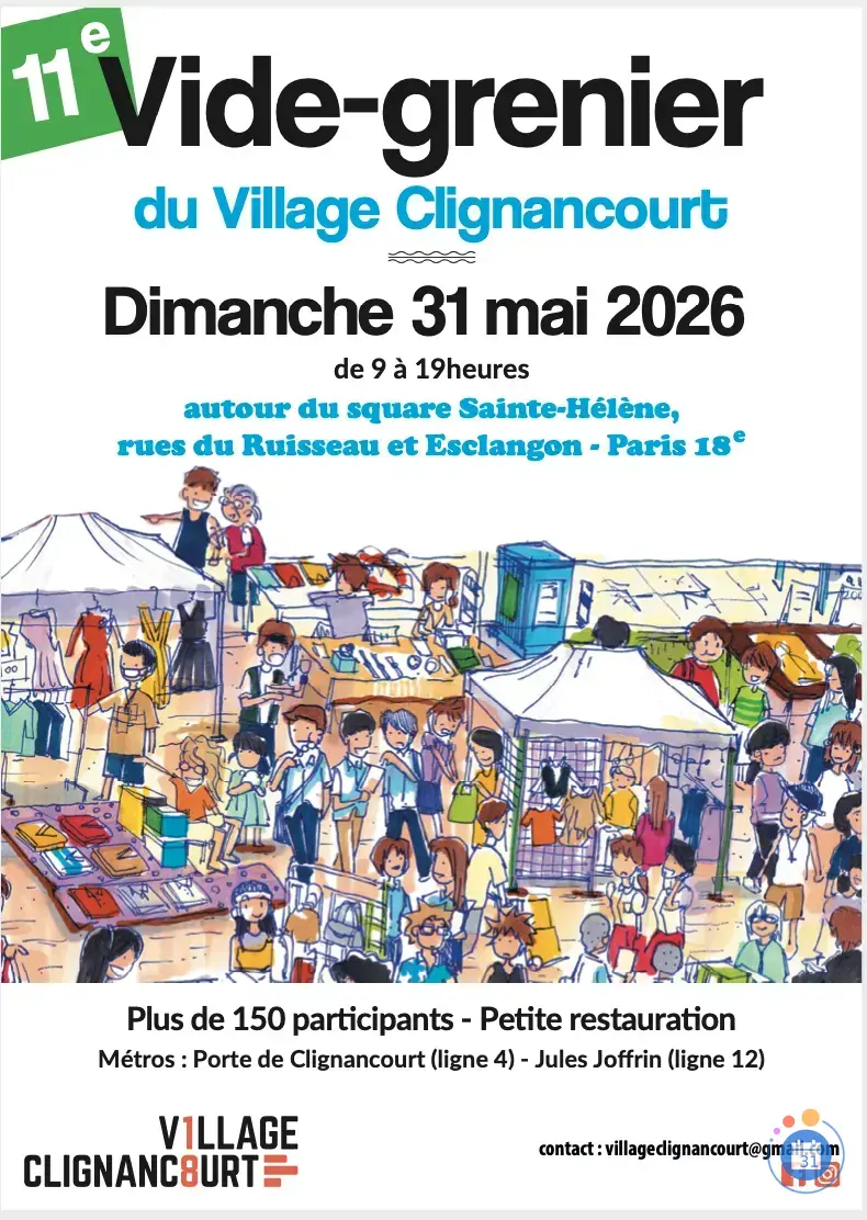 Affiche 11e Vide-grenier du Village Clignancourt