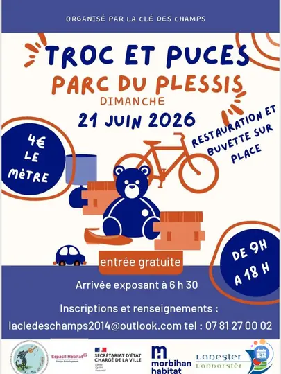 Affiche Troc et puces Lanester dimanche 21 juin 2026 (56600)