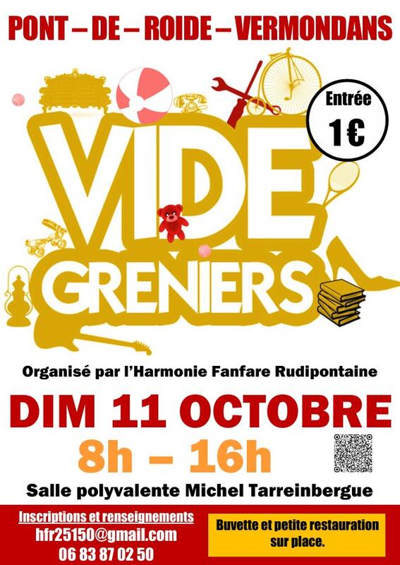 Affiche Vide-greniers de l'Harmonie Fanfare à Pont-de-Roide-Vermondans