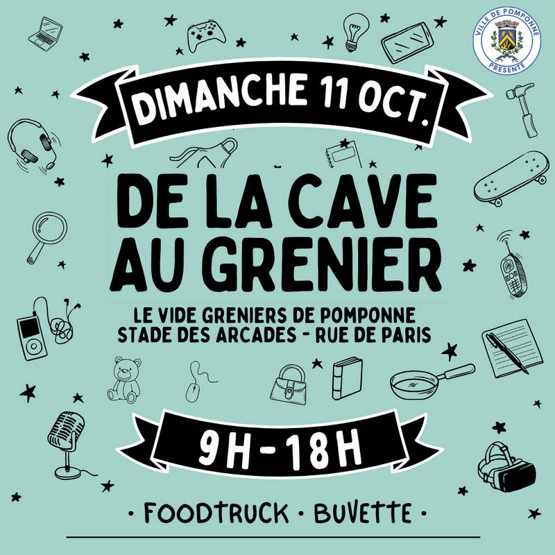 Affiche De la cave au grenier, vide-greniers de Pomponne