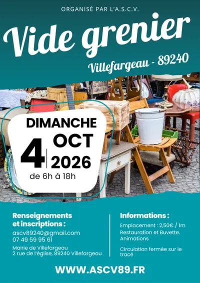 Affiche Vide-grenier de l'A.S.C.V. à Villefargeau