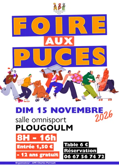 Affiche Foire aux puces de l'APE Charles Perrault à Plougoulm