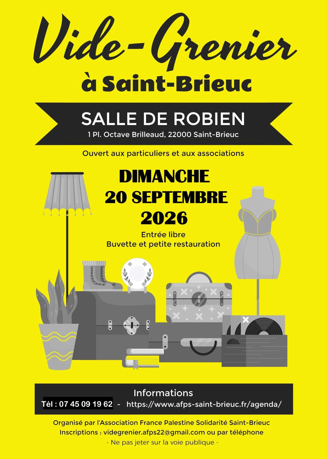 Affiche Vide-Grenier - AFPS - Saint-Brieuc - Côtes-d'Armor