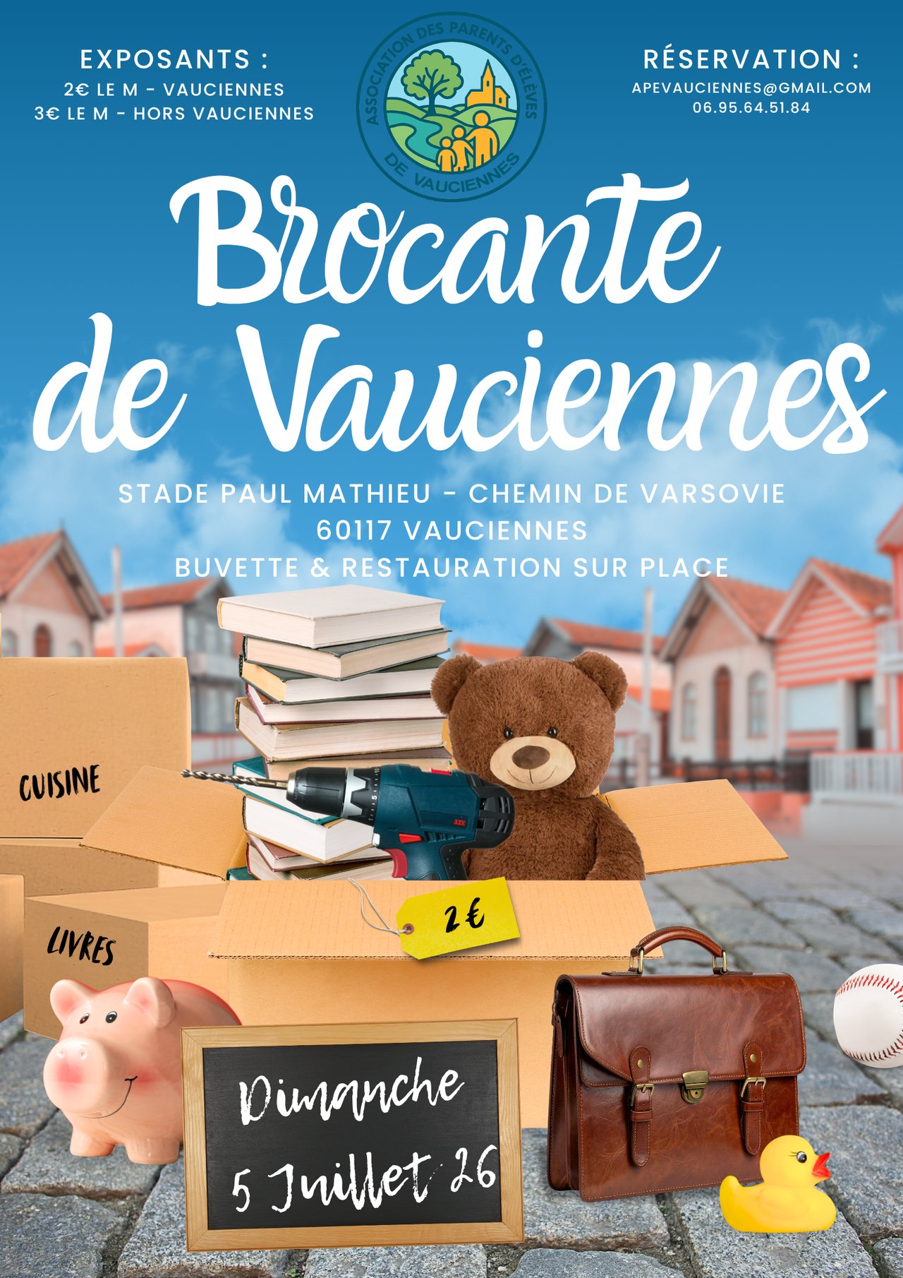 Affiche Brocante Vauciennes dimanche 5 juillet 2026 (60117)