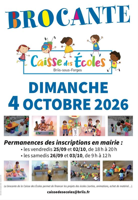Affiche Brocante de la Caisse des écoles à Briis-sous-Forges