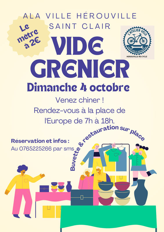Affiche Vide-grenier de l'Atelier Vélo à Hérouville-Saint-Clair