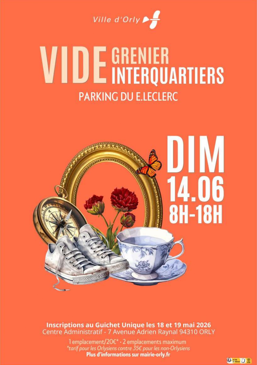 Affiche Vide-Grenier Interquartiers - Ville d'Orly - Val-de-Marne