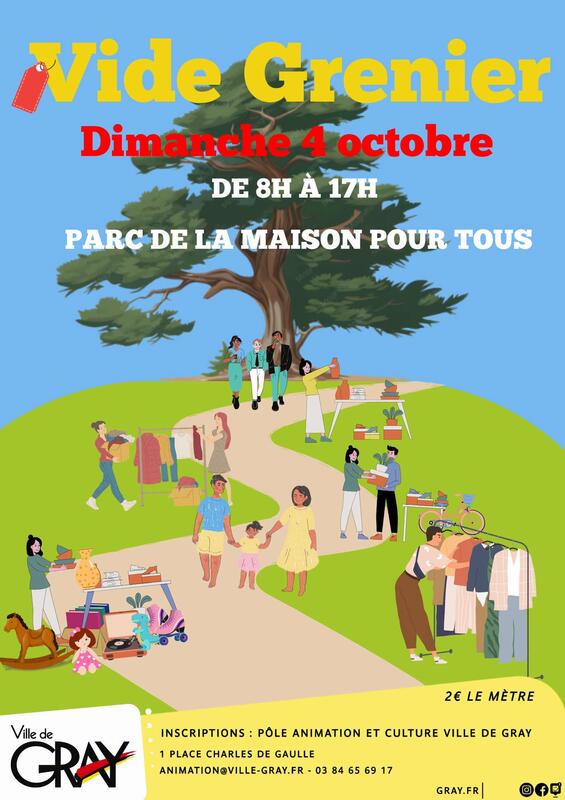 Affiche Vide-grenier du Parc de la Maison pour Tous à Gray