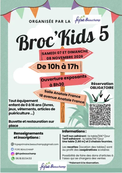 Affiche Broc'Kids de la FCPE à Beauchamp