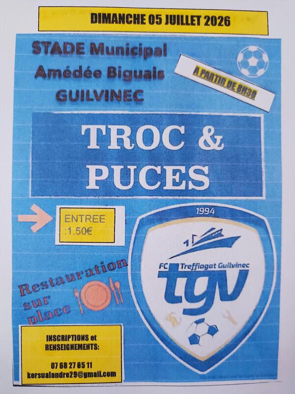 Affiche Troc et puces Guilvinec dimanche 5 juillet 2026 (29730)