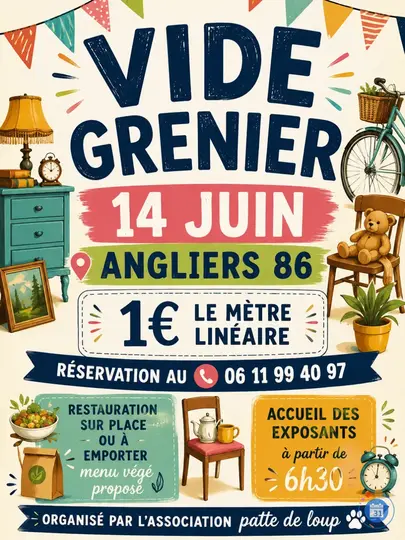 Affiche Vide-grenier Angliers dimanche 14 juin 2026 (86330)