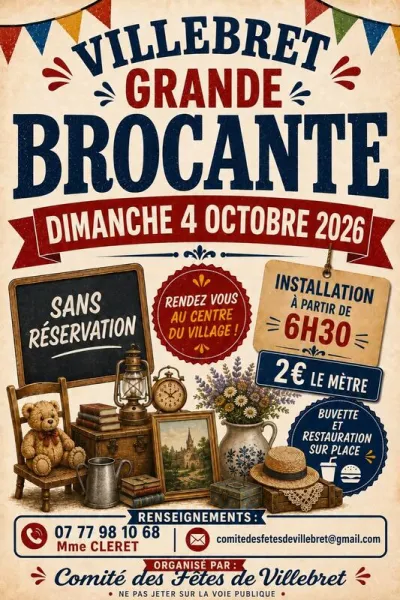 Affiche Brocante du Comité des fêtes de Villebret