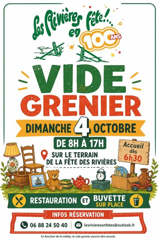 Affiche Vide-grenier des Rivières en fête à Villeneuve-en-Retz
