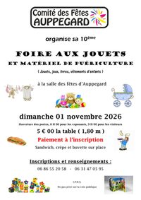 Affiche Foire aux jouets et puériculture Auppegard dimanche 1er novembre 2026 (76730)