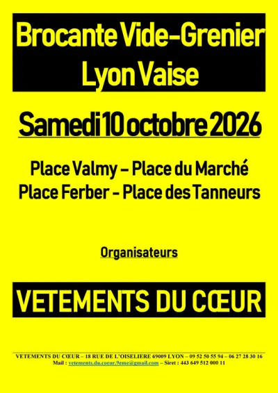 Affiche Brocante vide-grenier de Vaise à Lyon 9e