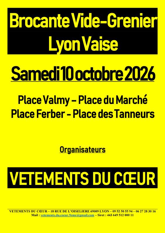 Affiche Brocante vide-grenier de Vaise à Lyon 9e