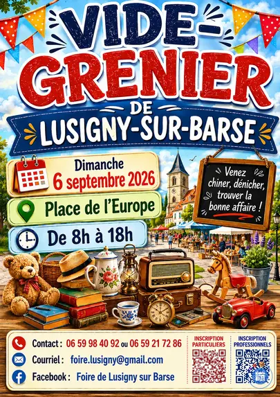 Affiche Vide-grenier Lusigny-sur-Barse dimanche 6 septembre 2026 (10270)