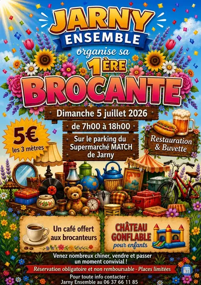 Affiche Brocante Jarny dimanche 5 juillet 2026 (54800)