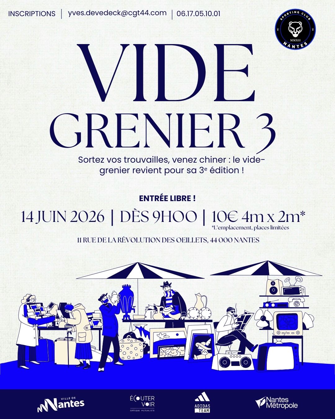 Affiche Vide-Grenier 3e Édition - Sporting Club de Nantes