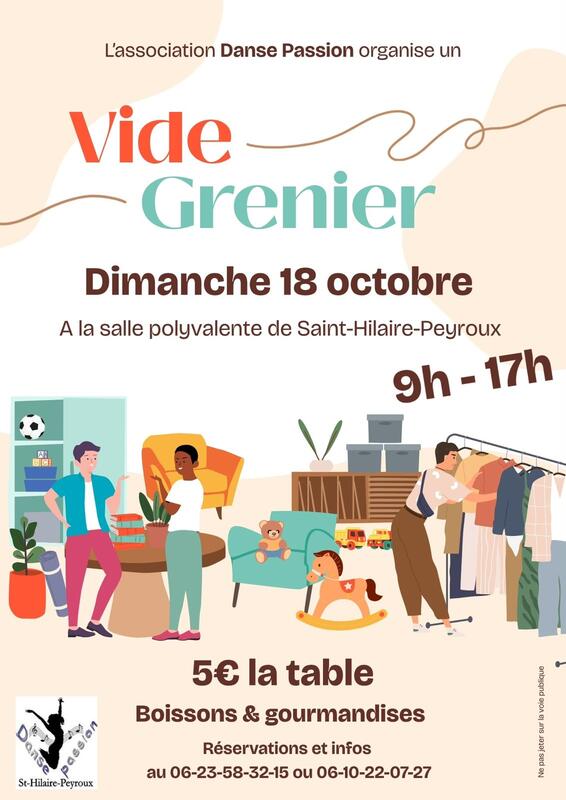 Affiche Vide-grenier de Danse Passion à Saint-Hilaire-Peyroux
