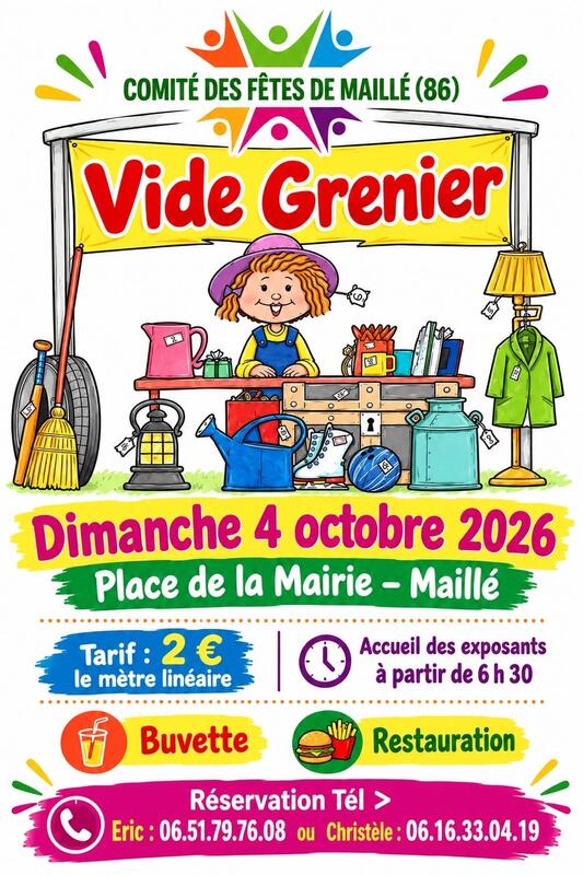 Affiche Vide-grenier du Comité des fêtes de Maillé