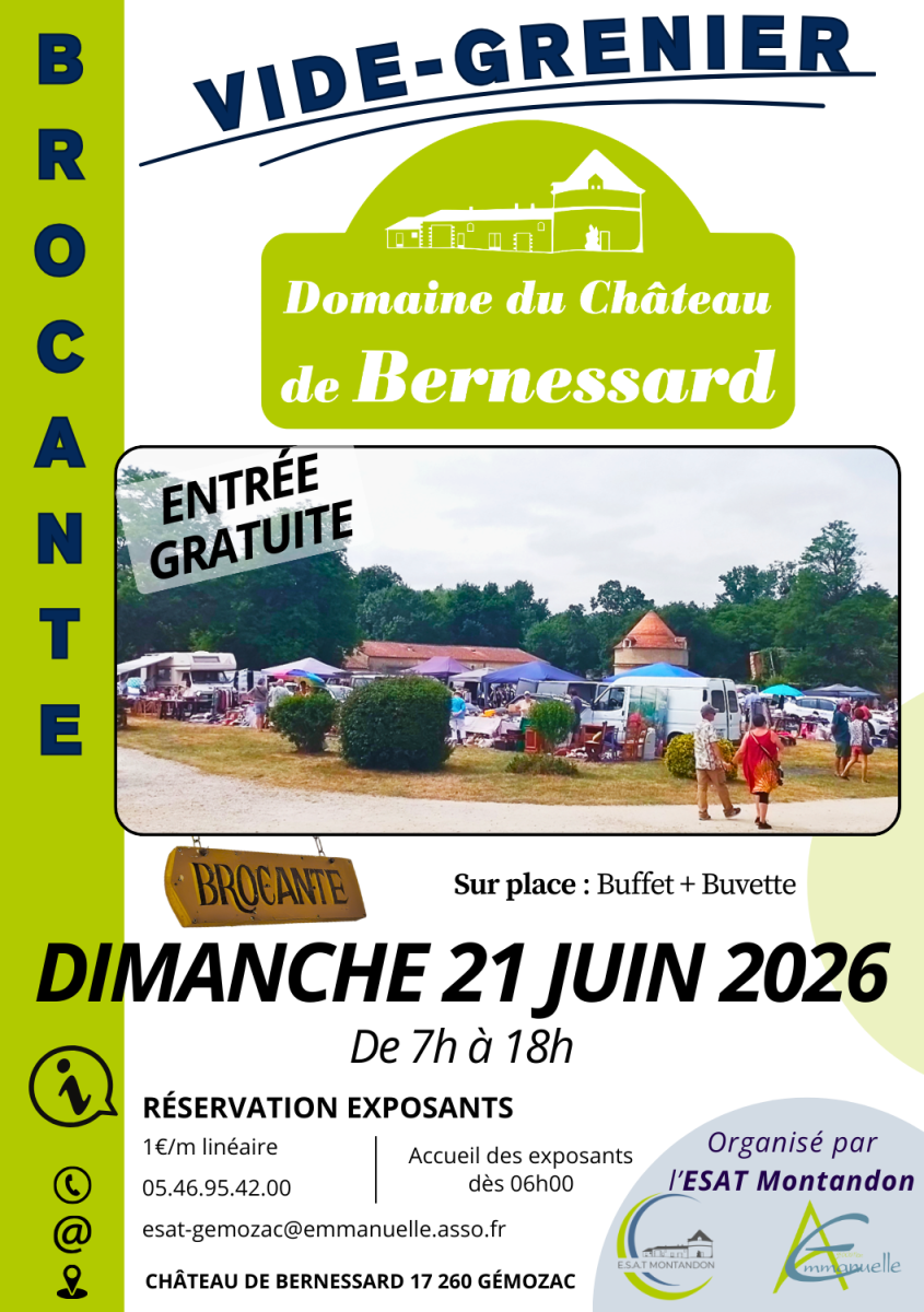 Affiche Vide-grenier brocante Gémozac dimanche 21 juin 2026 (17260)