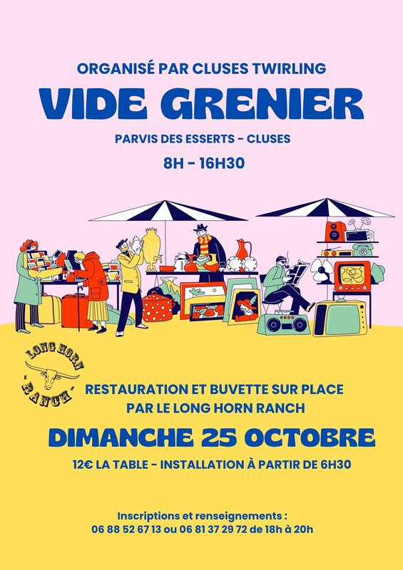 Affiche Vide-grenier de Cluses Twirling à Cluses