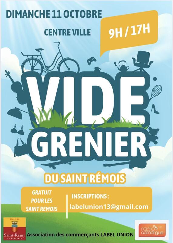 Affiche Vide-grenier du Saint Rémois à Saint-Rémy-de-Provence
