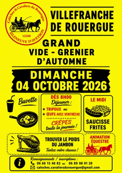 Affiche Vide-grenier d'automne des Calèches et Cavaliers du Rouergue