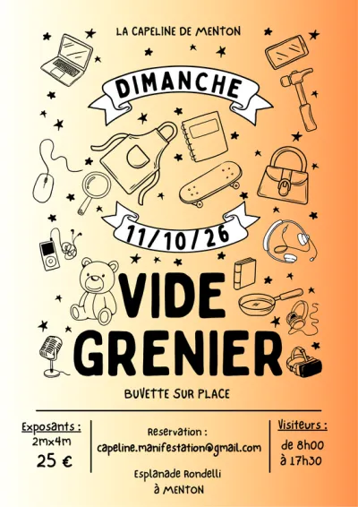 Affiche Vide-grenier de La Capeline de Menton