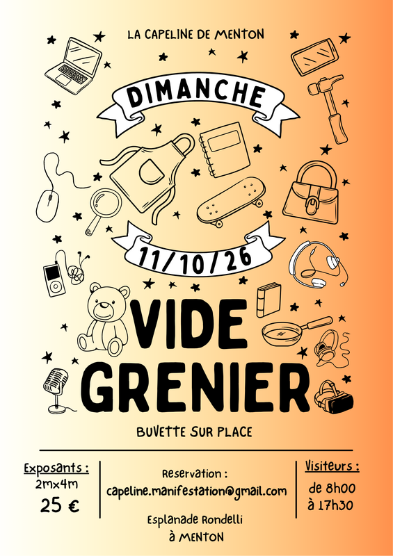 Affiche Vide-grenier de La Capeline de Menton