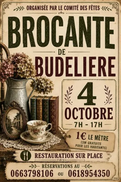 Affiche Brocante du Comité des fêtes de Budelière