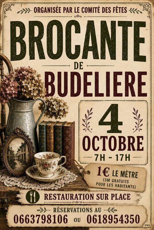 Affiche Brocante du Comité des fêtes de Budelière