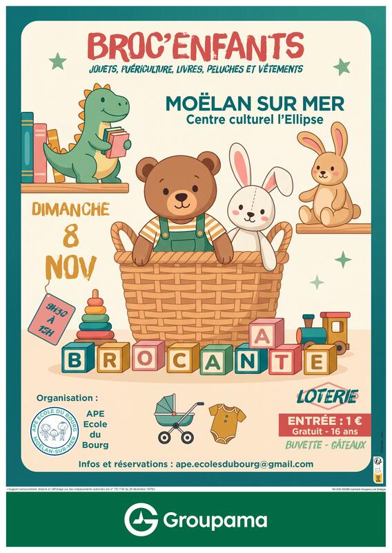 Affiche Broc'enfants de l'APE École du Bourg à Moëlan-sur-Mer