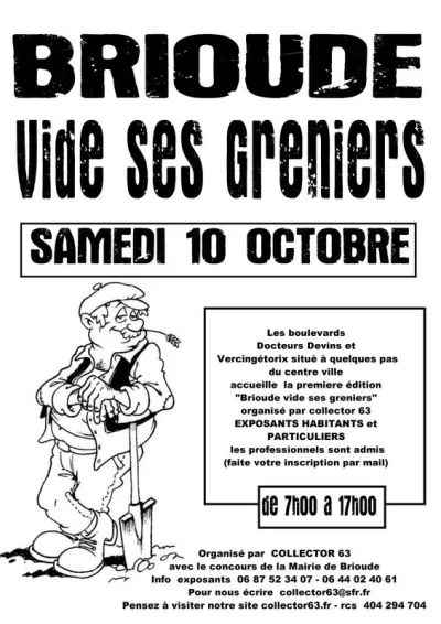 Affiche Brioude vide ses greniers de Collector 63 à Brioude