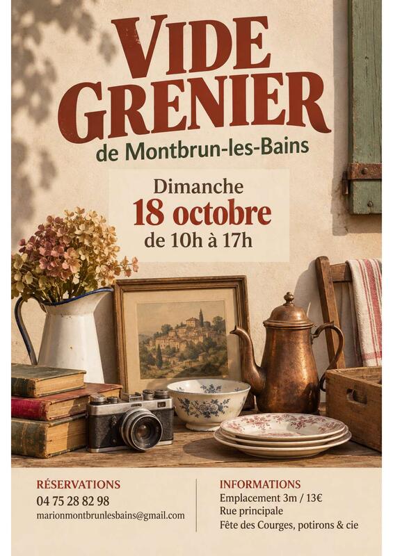 Affiche Vide-grenier de la fête des courges à Montbrun-les-Bains
