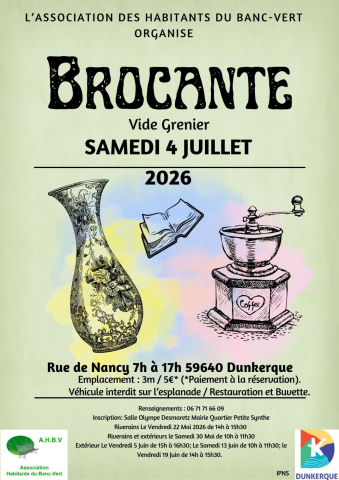 Affiche Brocante Dunkerque samedi 4 juillet 2026 (59640)