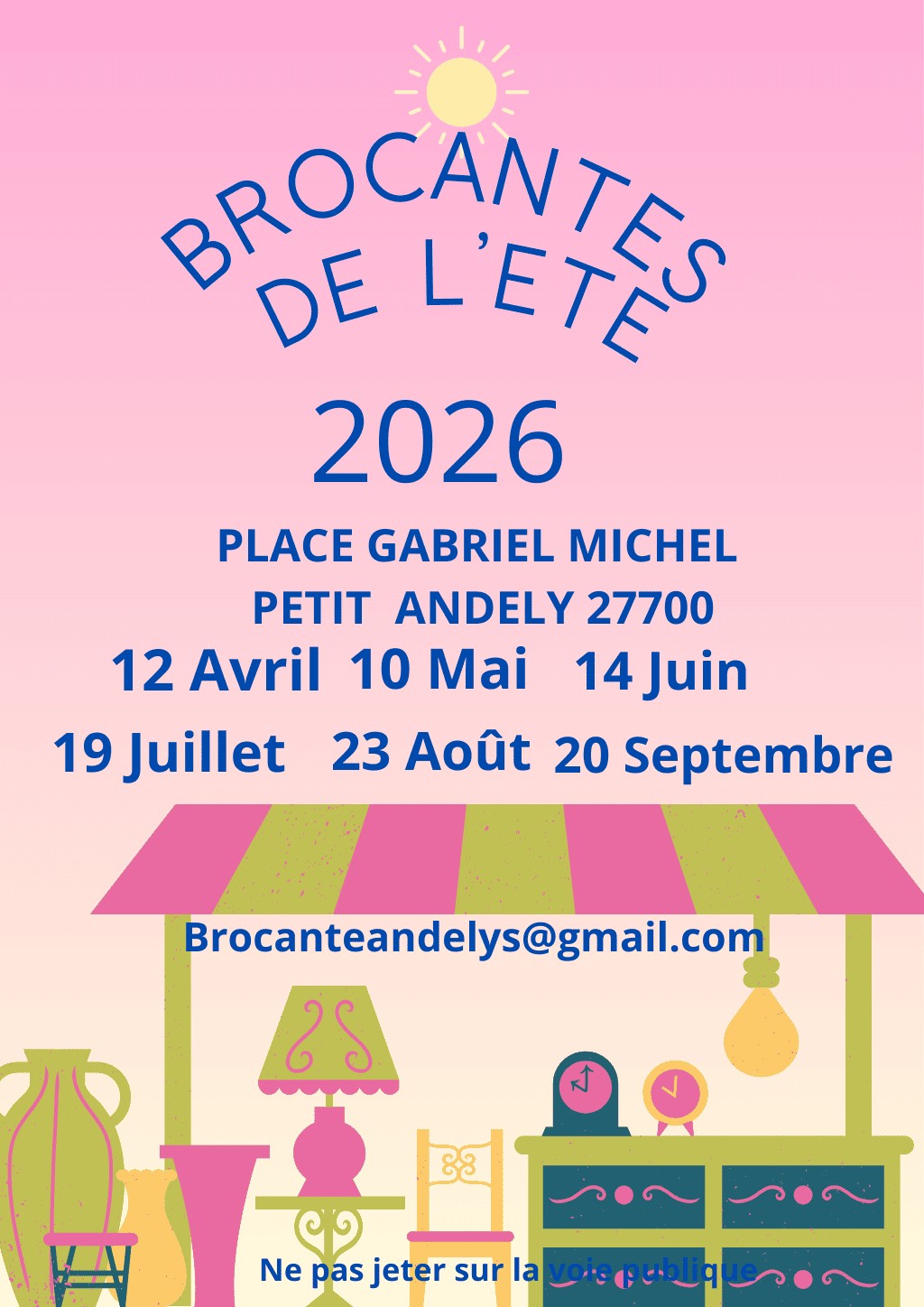 Affiche Brocante d'été Les Andelys dimanche 19 juillet 2026 (27700)