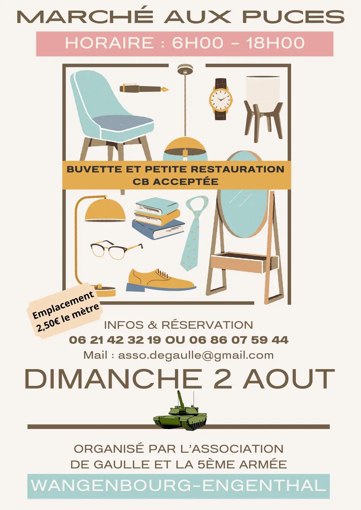 Affiche Marche aux puces Wangenbourg-Engenthal dimanche 2 aout 2026 (67710)