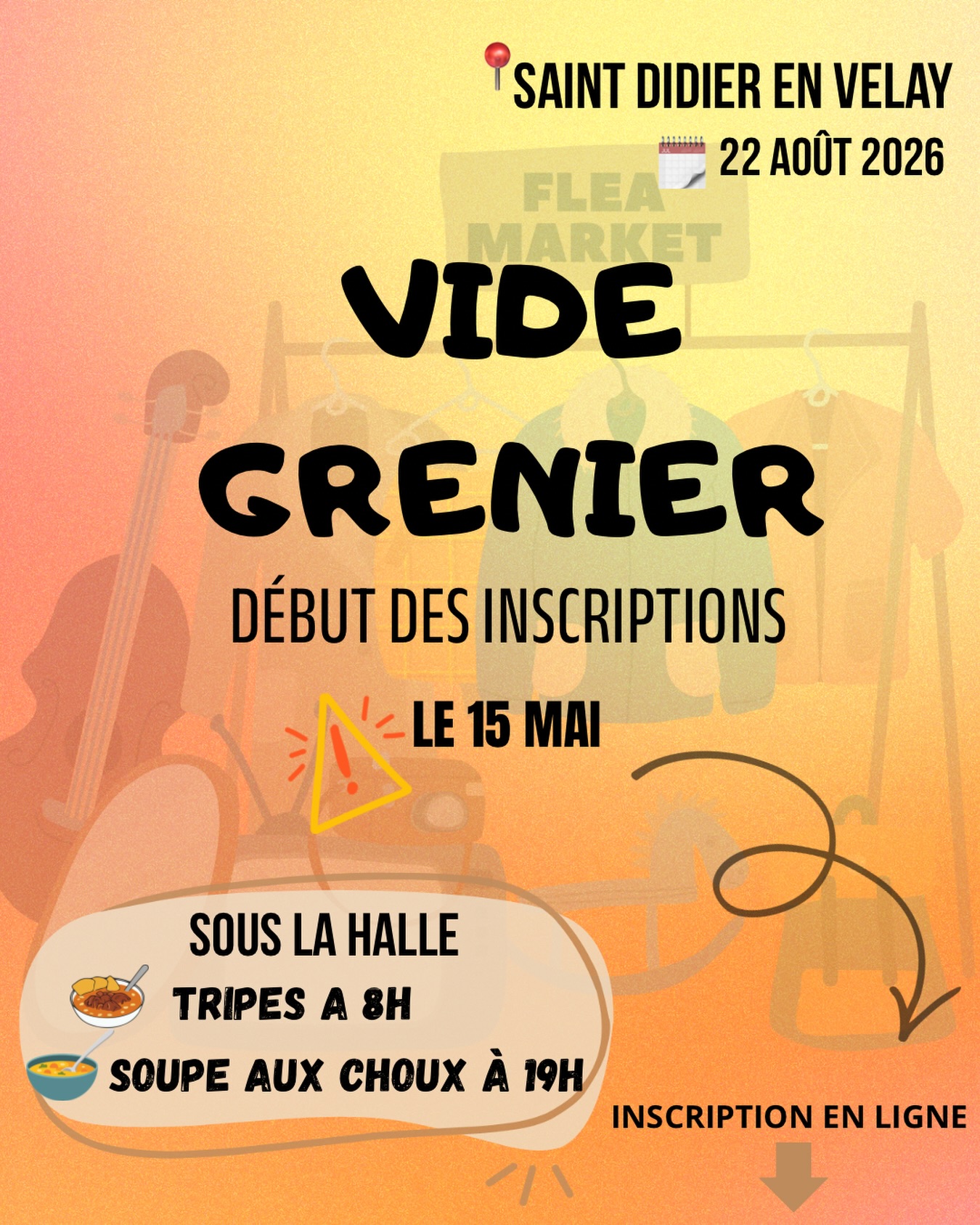 Affiche Vide-Grenier de Saint-Didier-en-Velay - GLAD - Haute-Loire