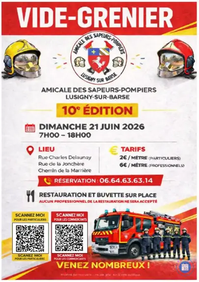 Affiche Vide-grenier Lusigny-sur-Barse dimanche 21 juin 2026 (10270)