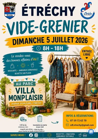 Affiche Vide-grenier Étréchy dimanche 5 juillet 2026 (91580)