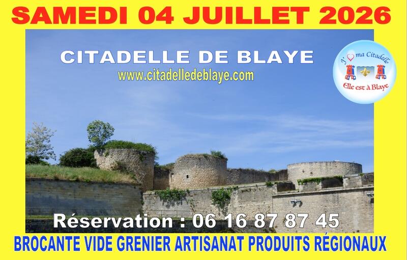 Affiche Brocante Vide-Grenier - J'aime ma Citadelle - Blaye - Gironde